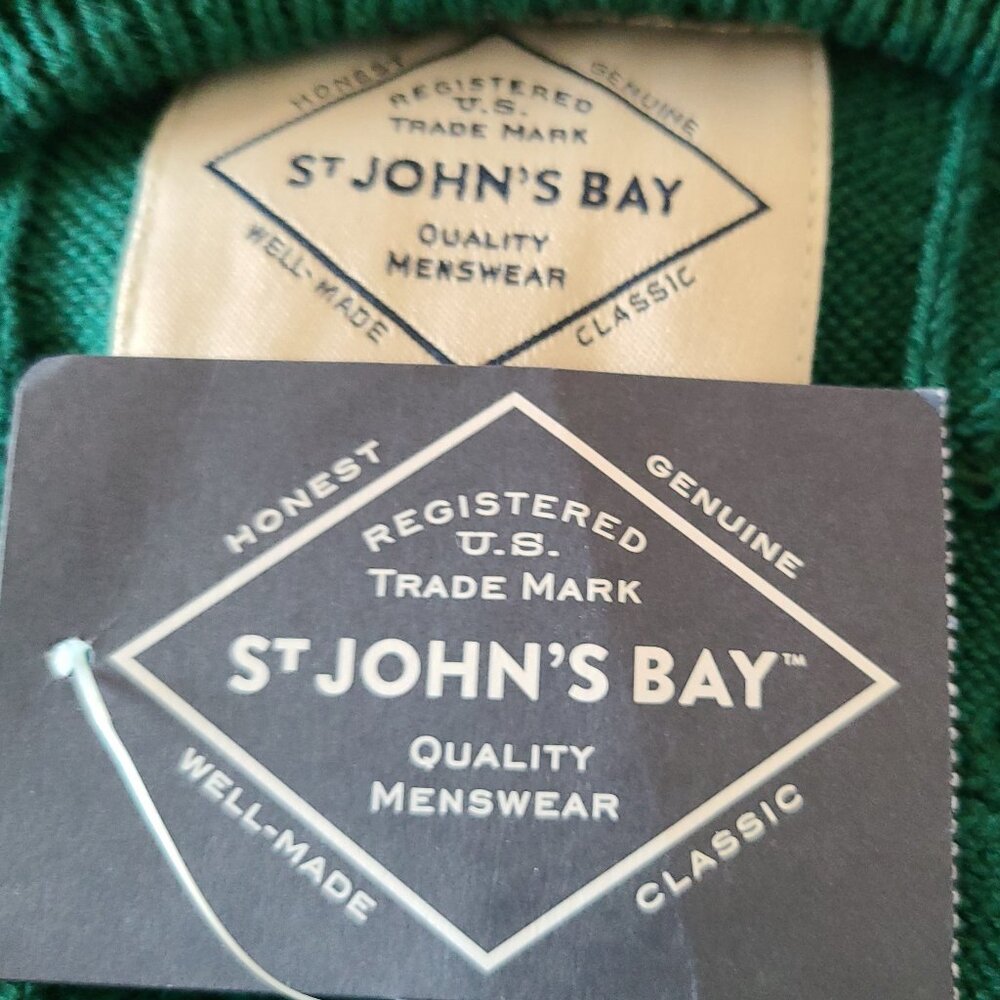 ST. JOHN'S BAY MIDIEVAL GREEN SOFT CREWNECK COMFY SOFT CABLE KNIT SWEATER XL - Picture 4 of 6